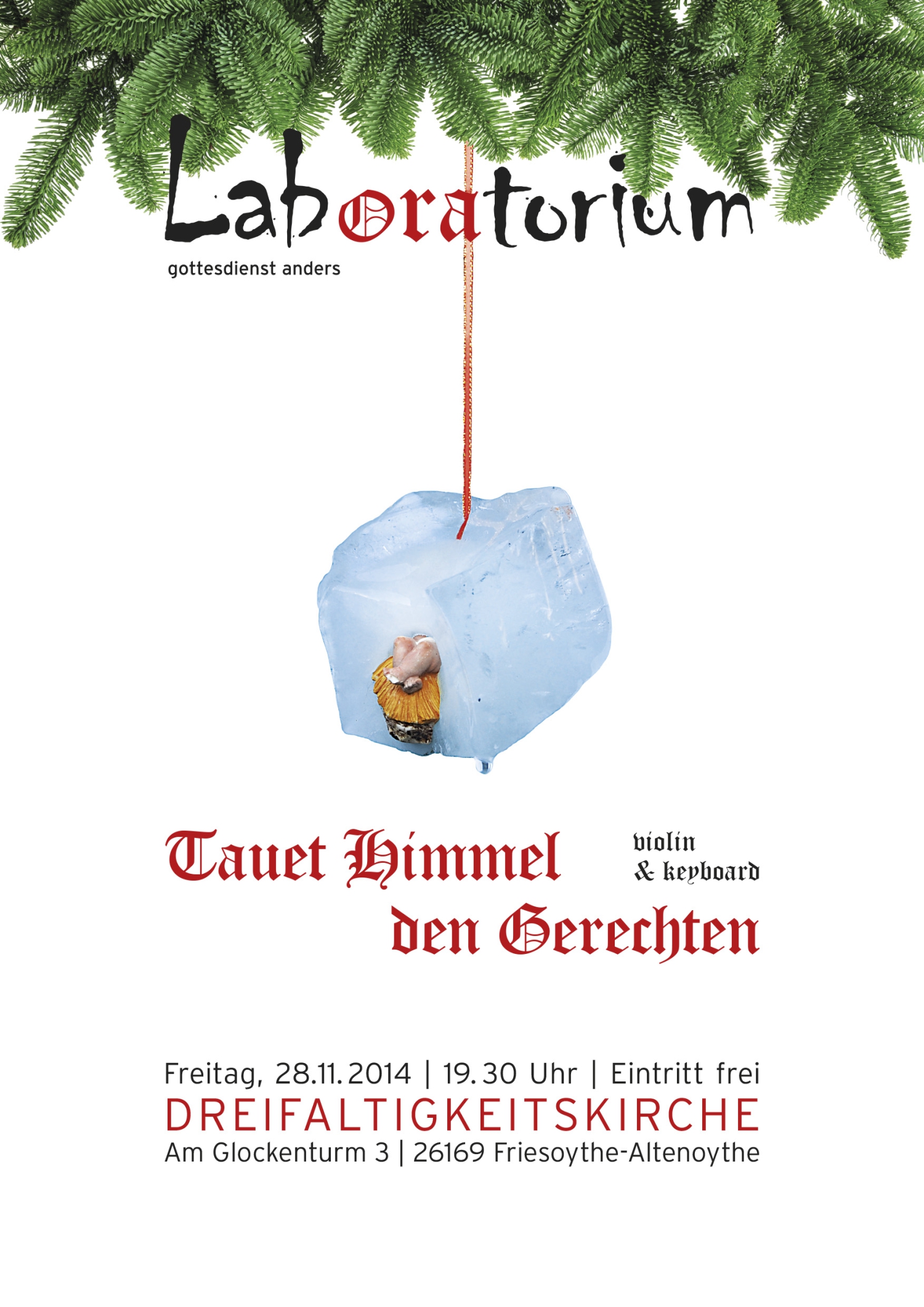 Plakat des Laboratoriumsgottesdienst am 28.11.2014