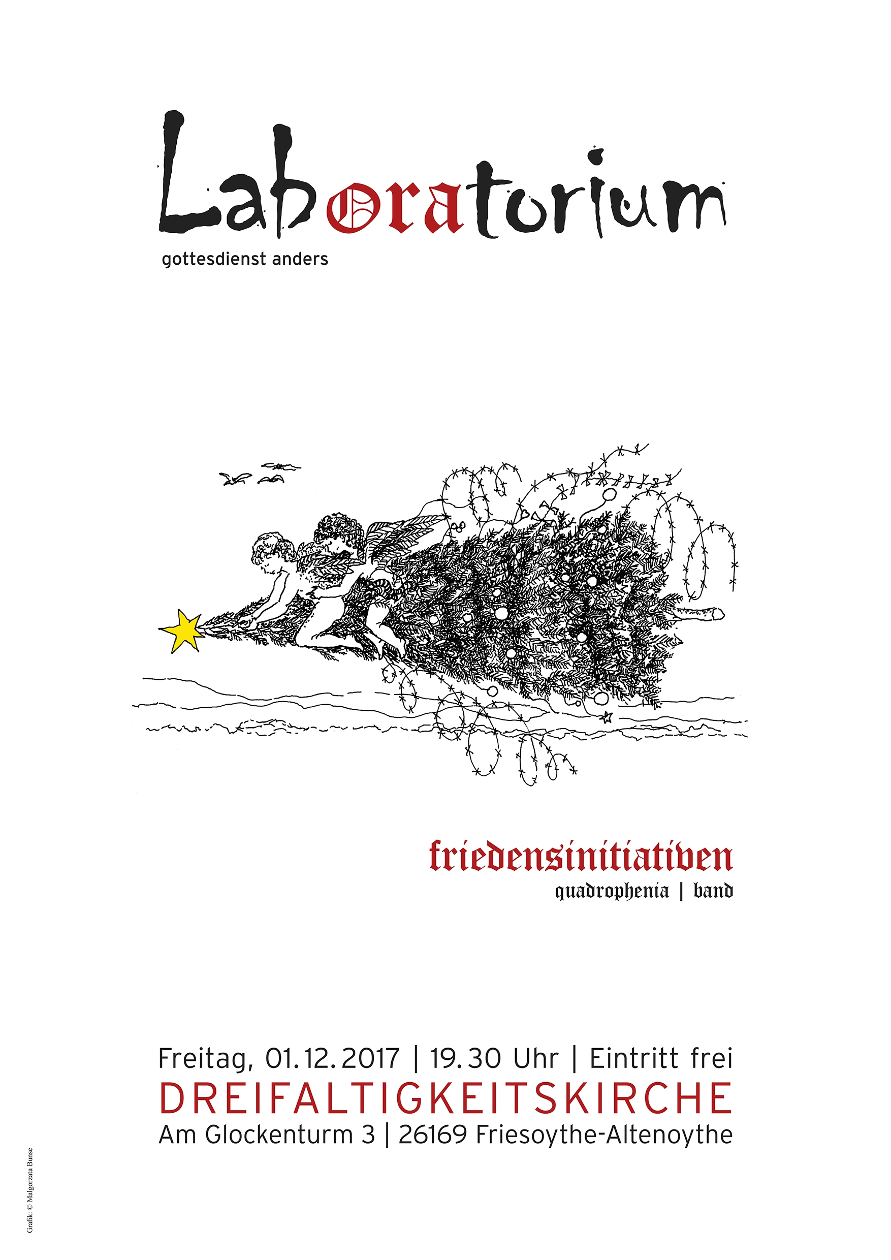 Plakat des Laboratoriumsgottesdienst am 01.12.2017