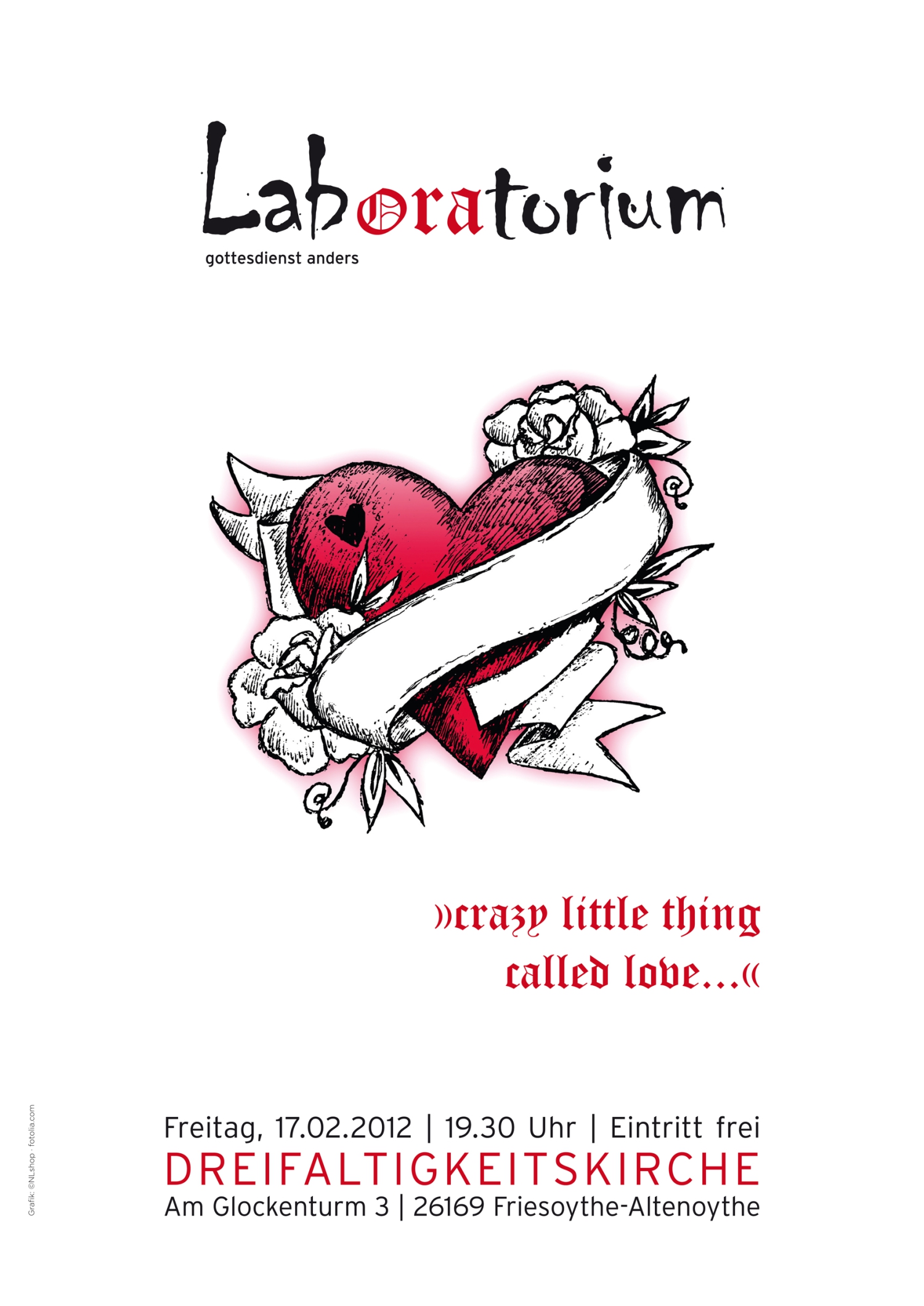 Plakat des Laboratoriumsgottesdienst am 14.02.2012
