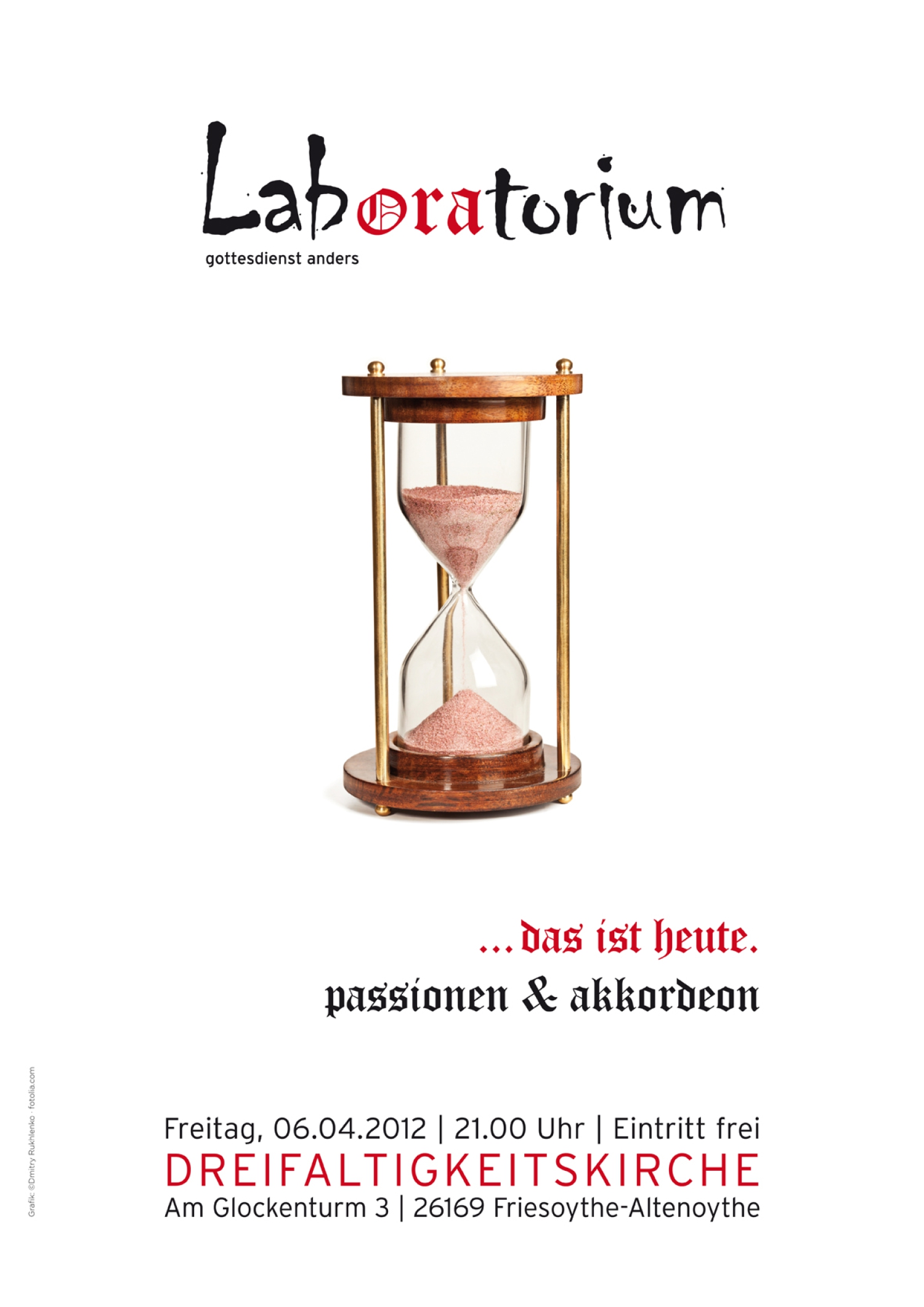 Plakat des Laboratoriumsgottesdienst am 06.04.2012
