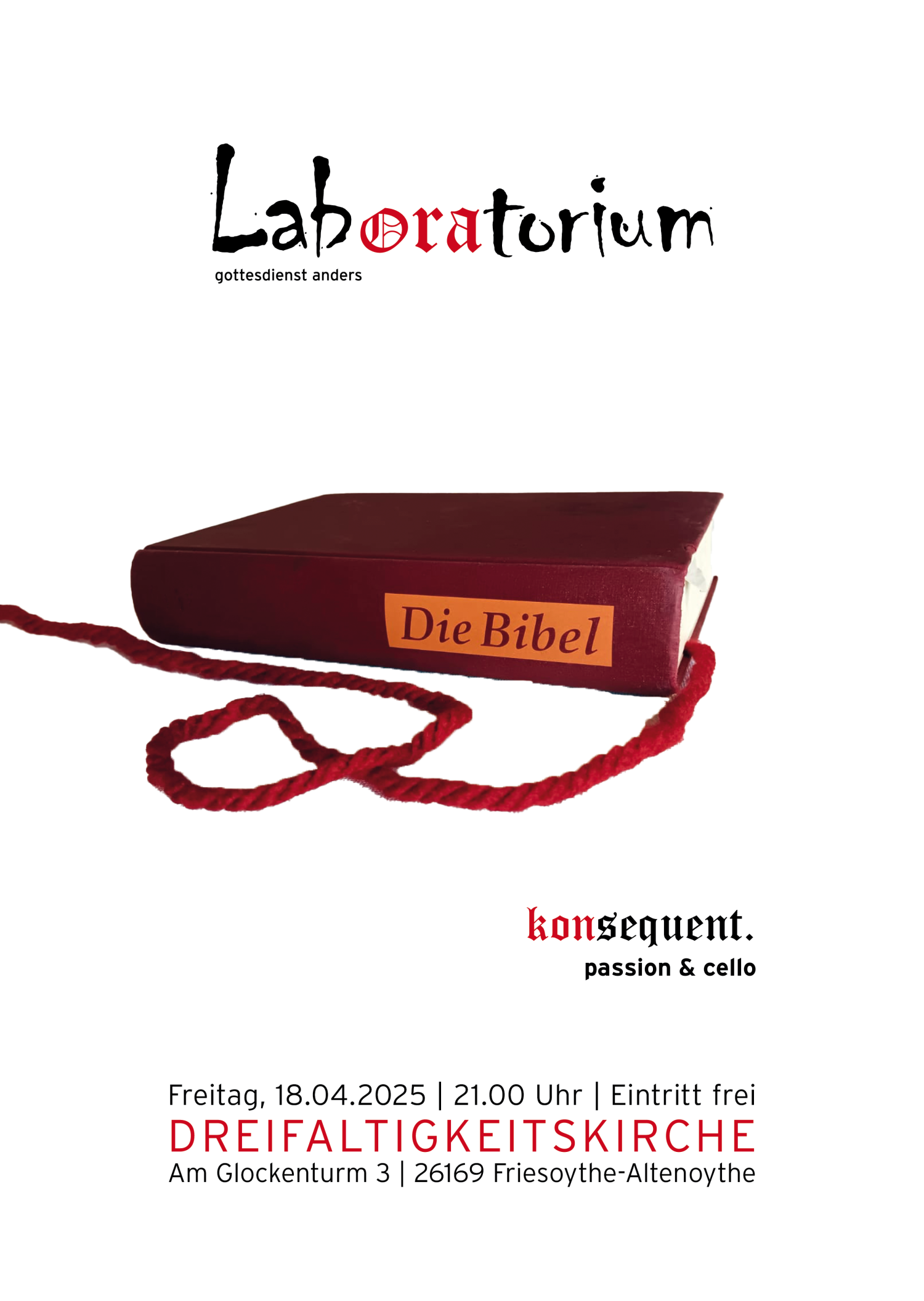 Plakat des Laboratoriumsgottesdienstes am 18.04.2025