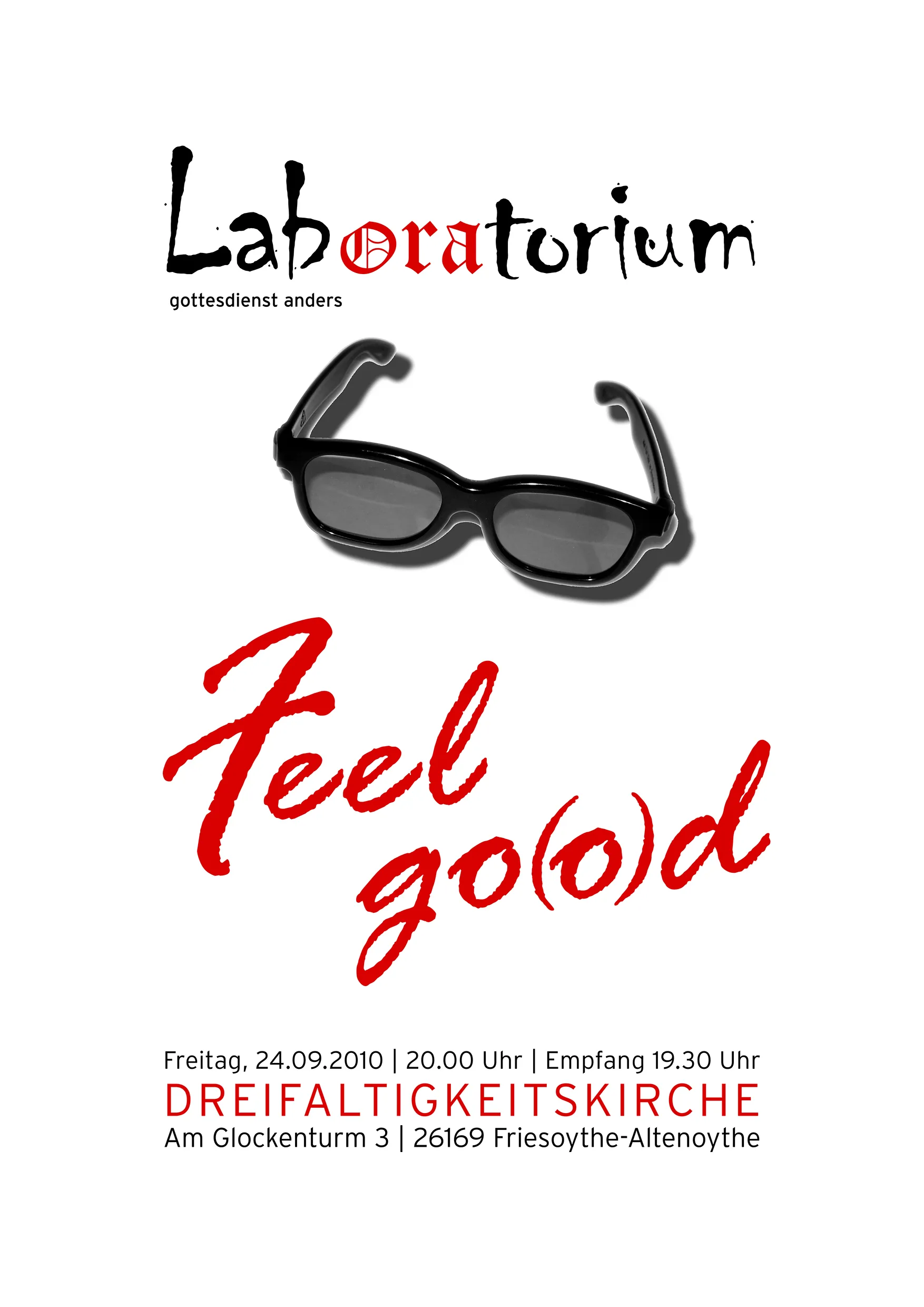 Plakat des Laboratoriumsgottesdienst am 24.09.2010