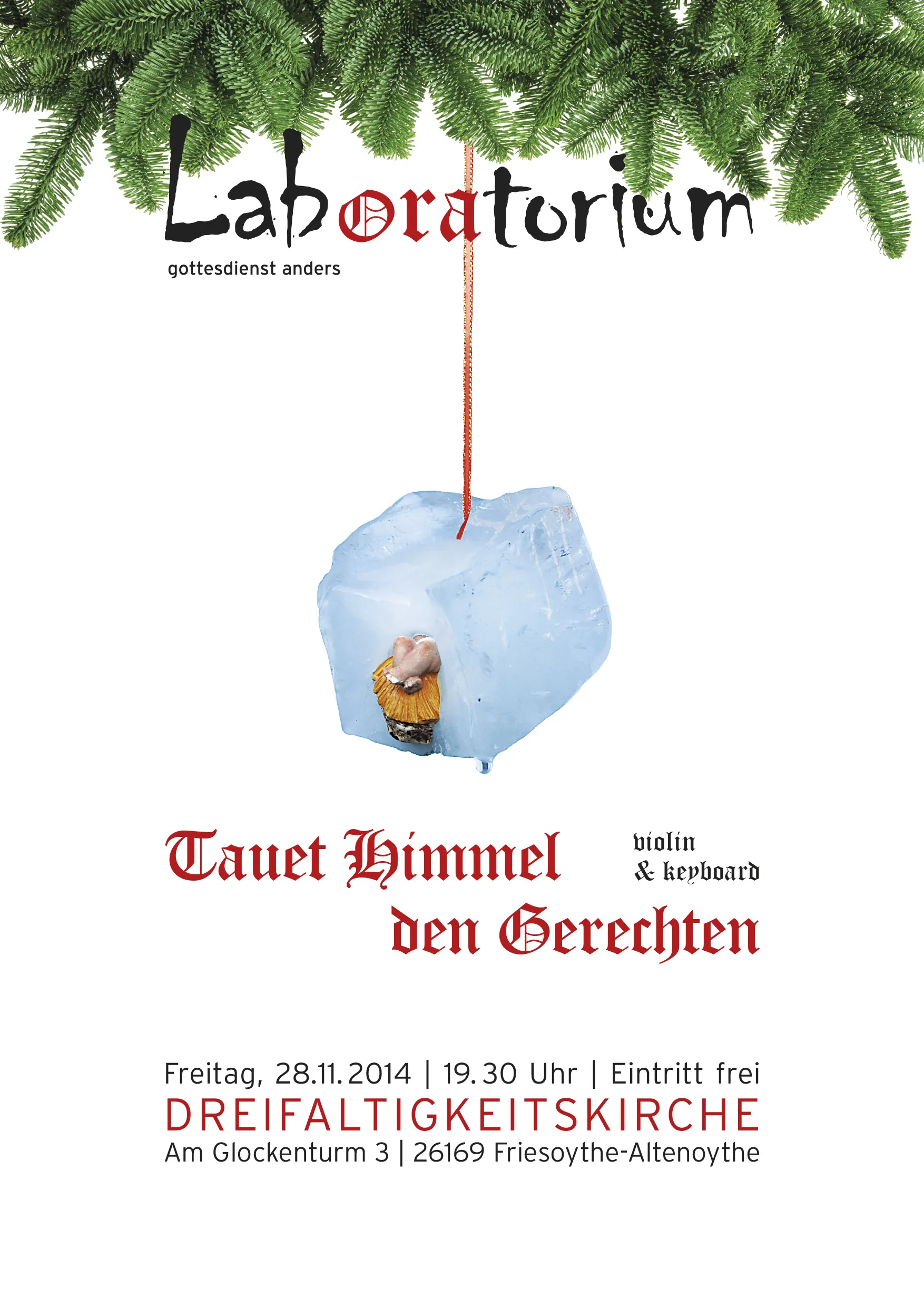 Plakat des Laboratoriumsgottesdienst am 28.11.2014