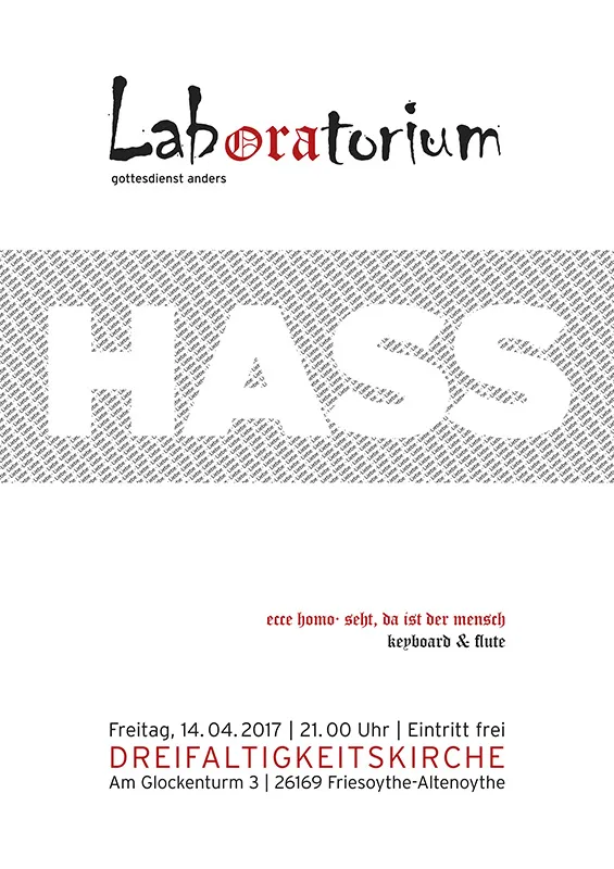 Plakat des Laboratoriumsgottesdienst am 14.04.2017