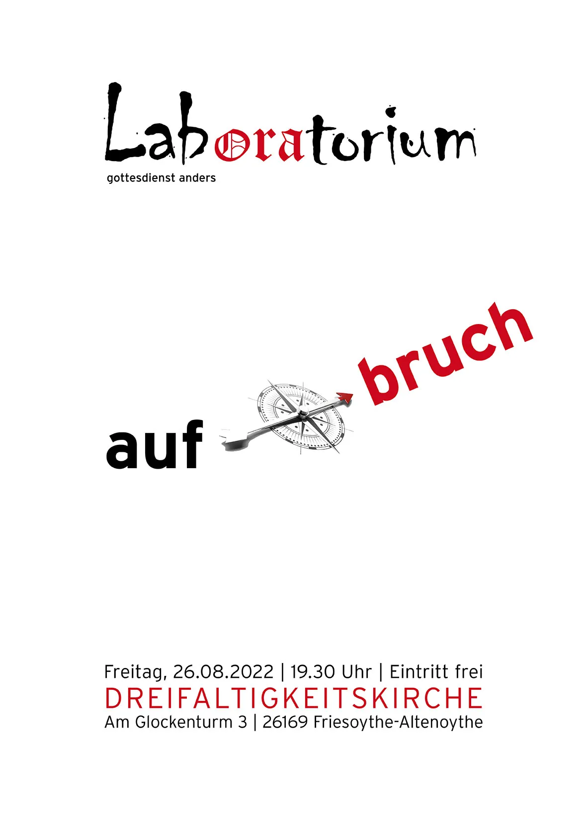 Plakat des Laboratoriumsgottesdienst am 26.08.2022