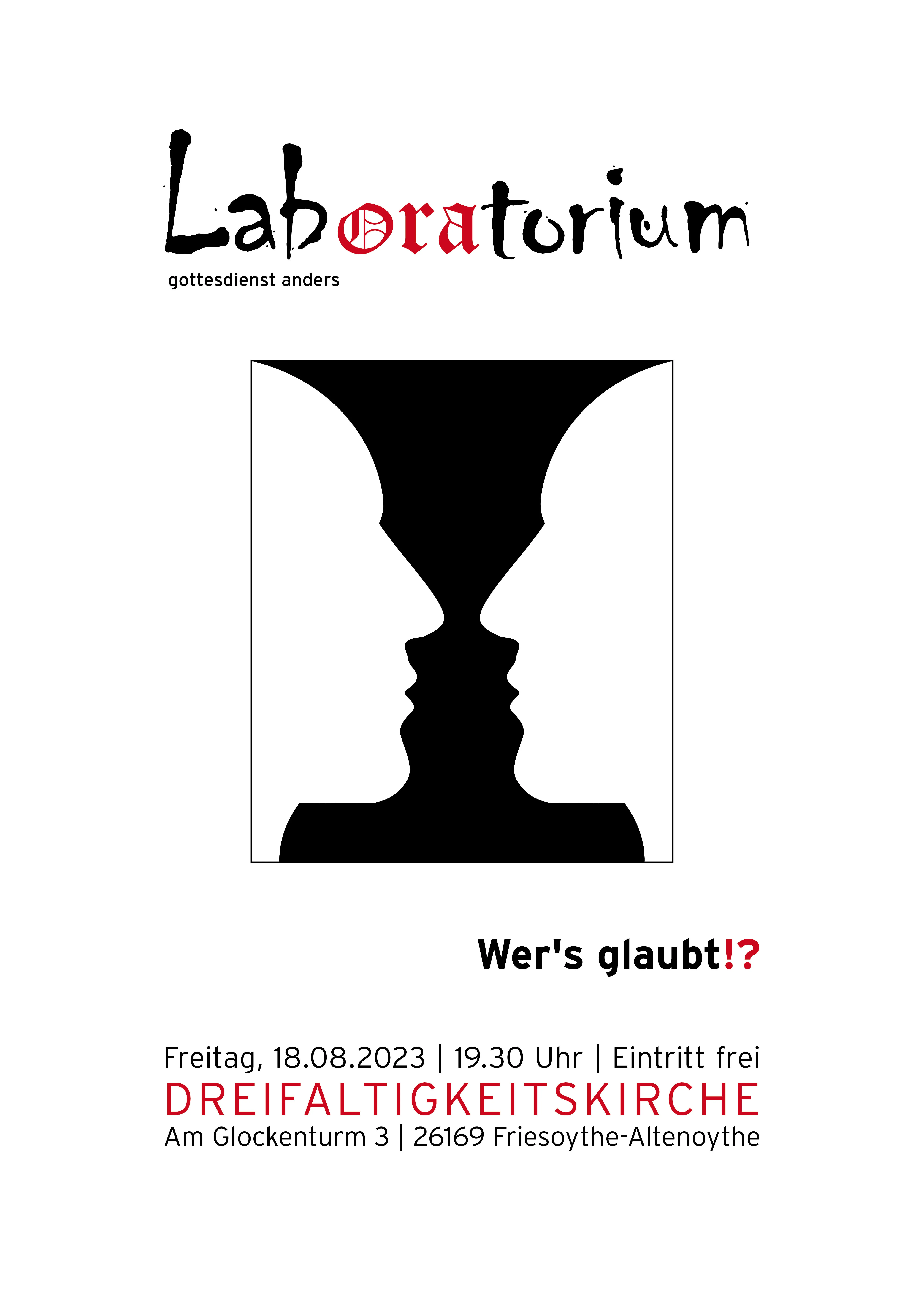 Plakat des Laboratoriumsgottesdienst am 18.08.2023