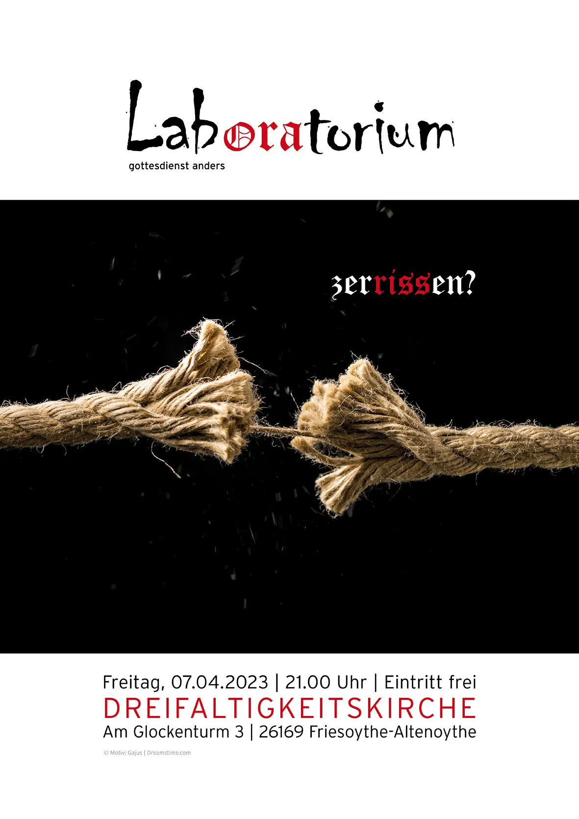 Plakat des Laboratoriumsgottesdienst am 07.04.2023