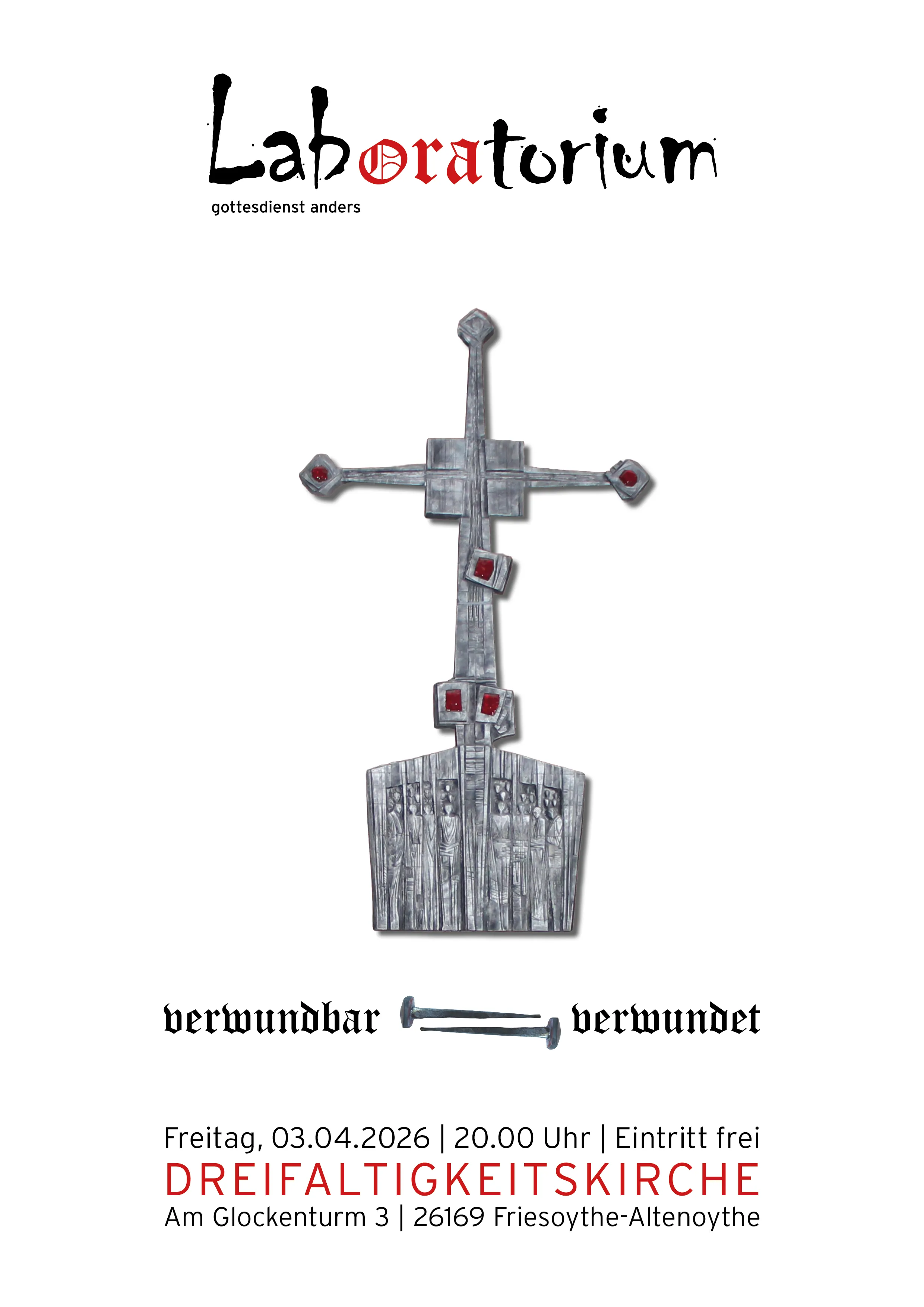 Plakat des Gottesdienstes am 03.04.2026