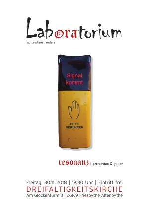Plakat des Laboratoriumsgottesdienst am 30.11.2018