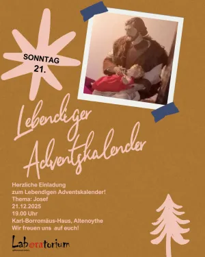 Plakat des Gottesdienstes zum Lebendigen Adventskalender 2025