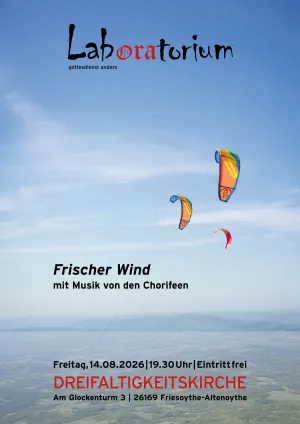 Plakat des Laboratoriumsgottesdienstes am 14.08.2026